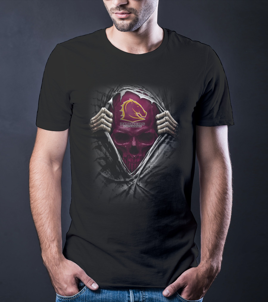 NRL Brisbane Broncos Skull T-Shirt