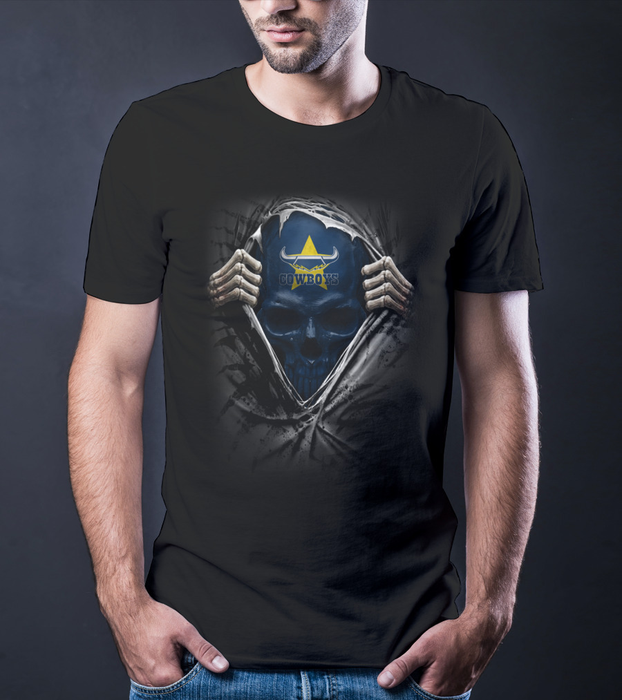 XA NRL North Queensland Cowboys Skull T-Shirt