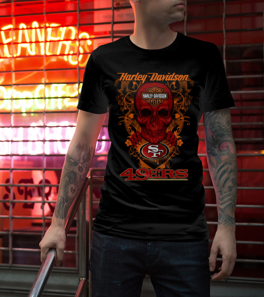 Harley Davidson San Francisco 49ers Skull T-Shirt