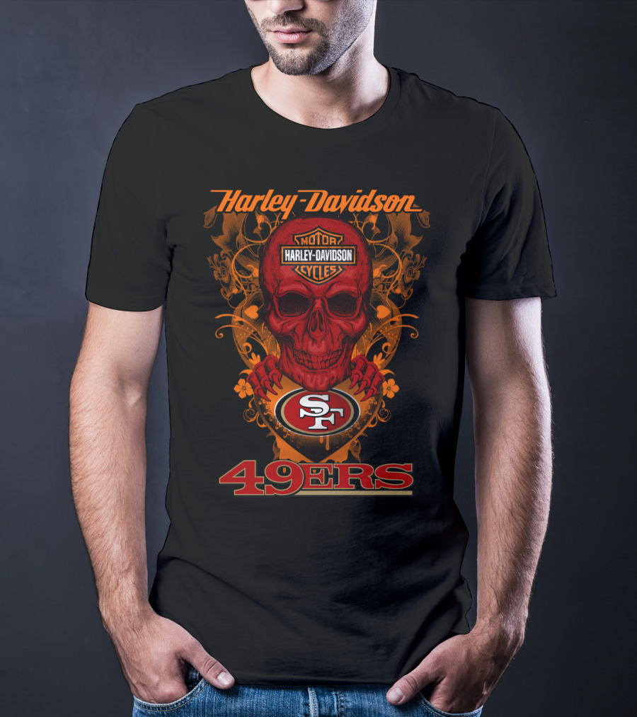 Harley Davidson San Francisco 49ers Skull T-Shirt