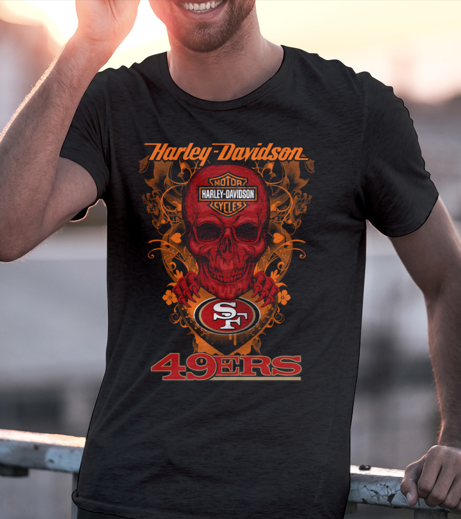 Harley Davidson San Francisco 49ers Skull T-Shirt