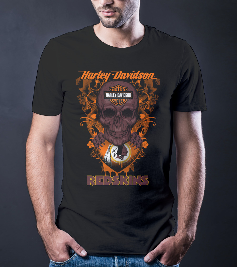 Harley Davidson Redskins Skull T-Shirt