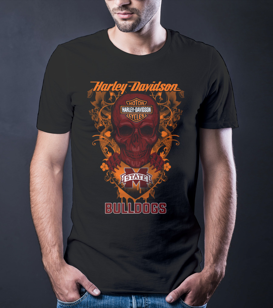 Harley Davidson Motor Cycles Mississippi State Bulldogs State T-Shirt