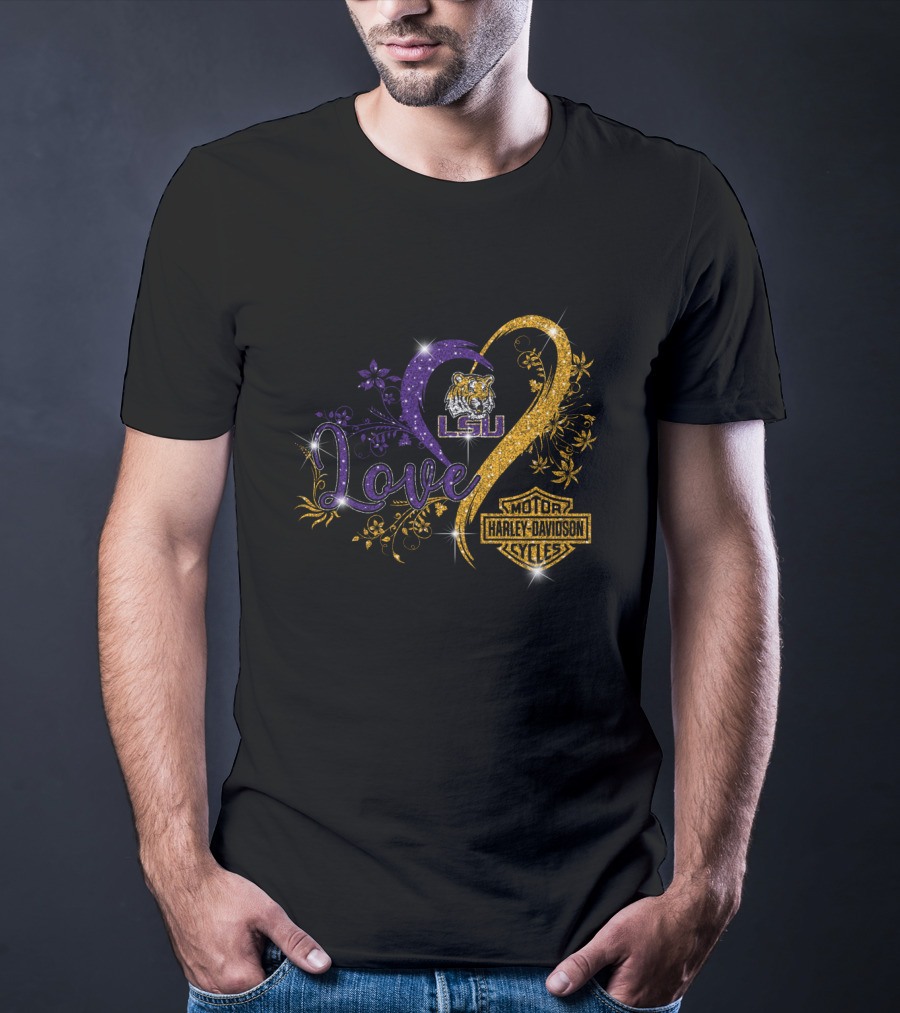 Love Lsu Tigers Harley Davidson Motorcycles T-Shirt