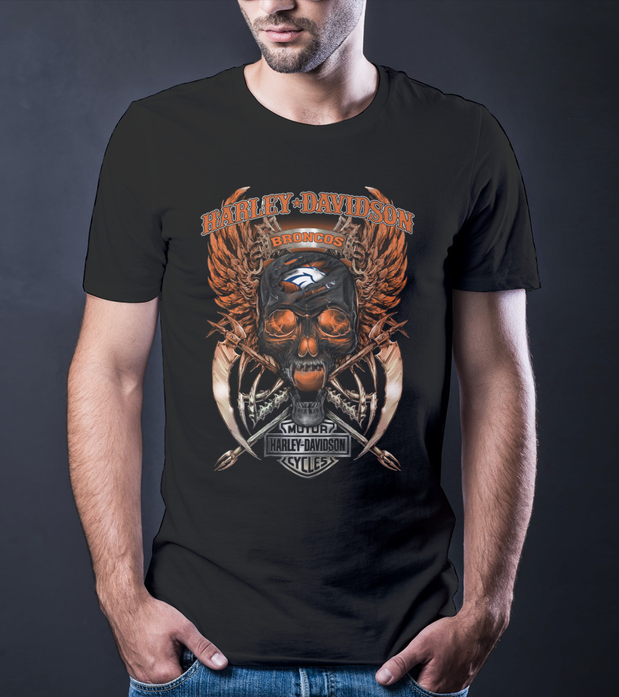 Harley Davidson Broncos Denver Motor Cycles V18Hl T-Shirt