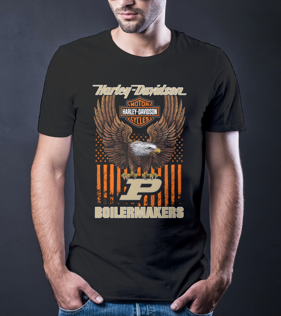 Harley Davidson Motor Cycles Purdue Boilermakers Eagle P T-Shirt