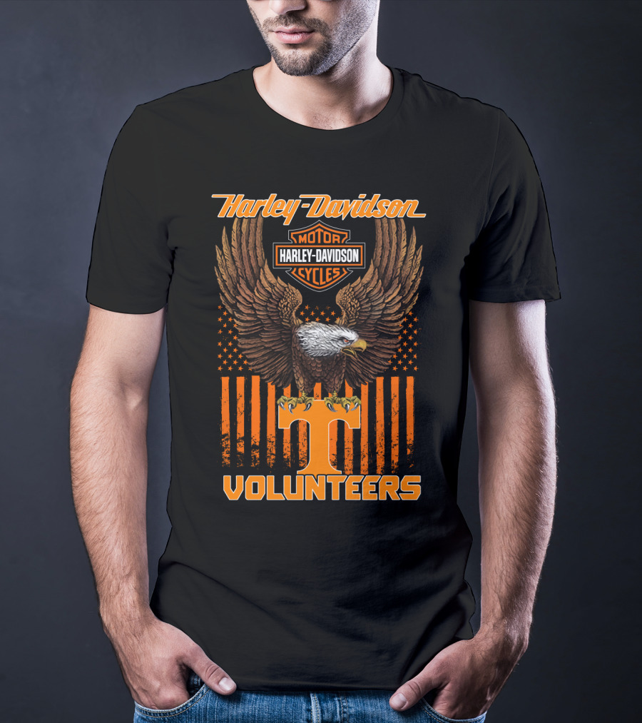 Harley Davidson Motor Cycles Tennessee Volunteers Eagle T-Shirt