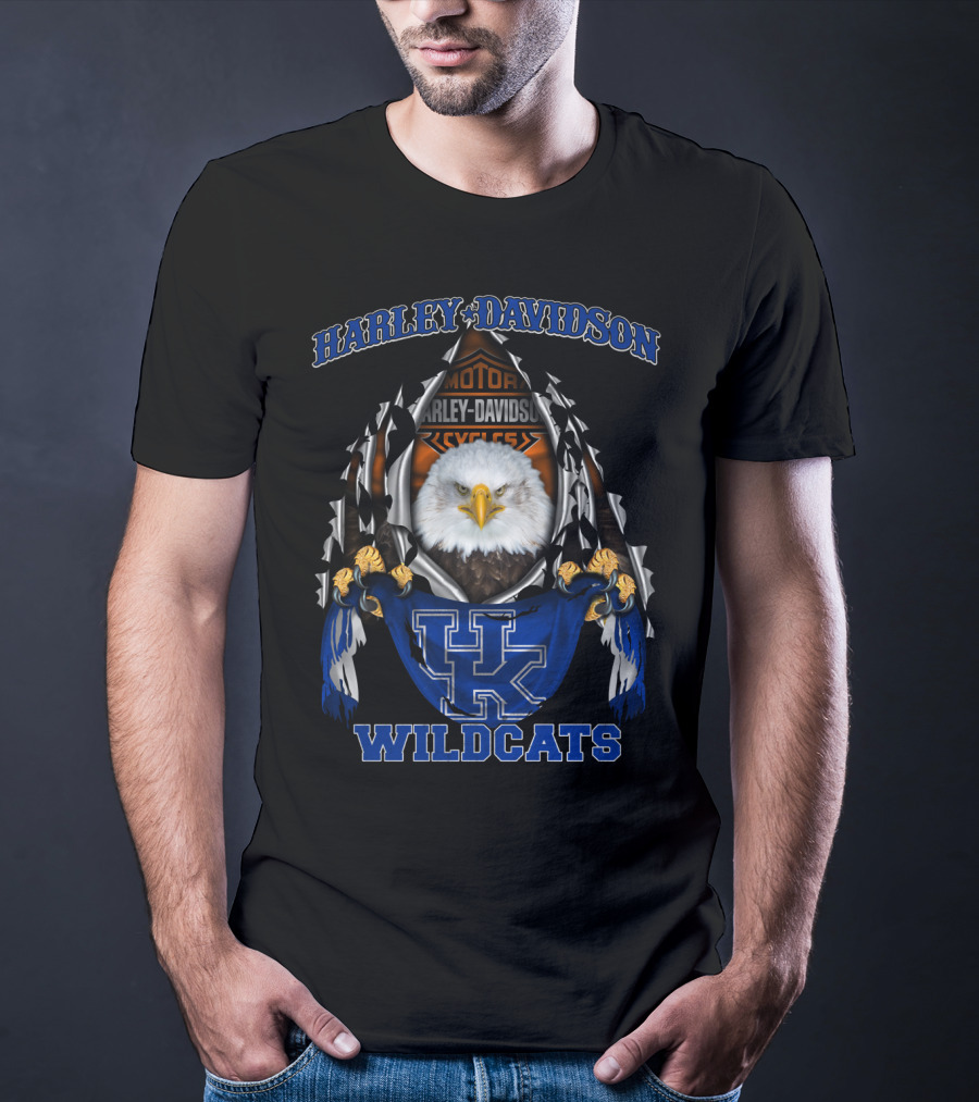 Harley Davidson Kentucky Wildcats Eagles Motor Cycles T-Shirt