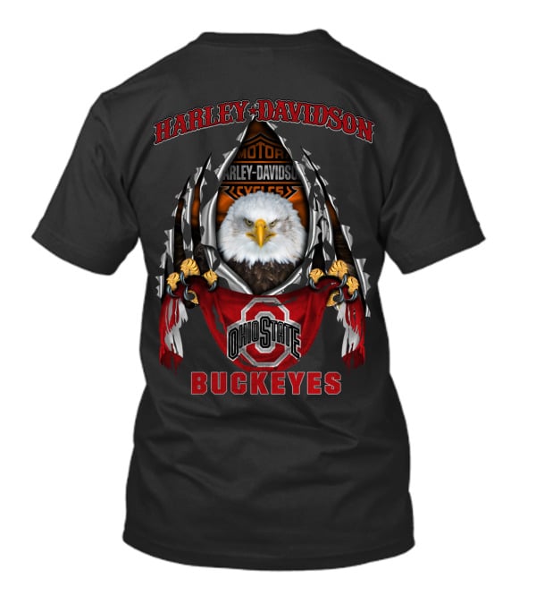 Harley Davidson Ohio State Buckeyes Eagle Motors Cycles 3003 Ncaa T-Shirt