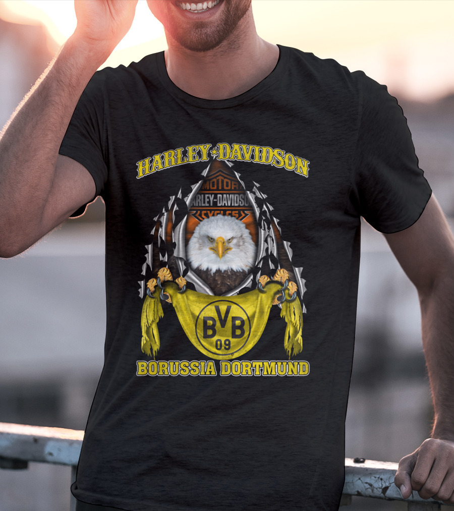 Harley Davidson Bvb 09 Borussia Dortmund Eagle Motor Cycles T-Shirt