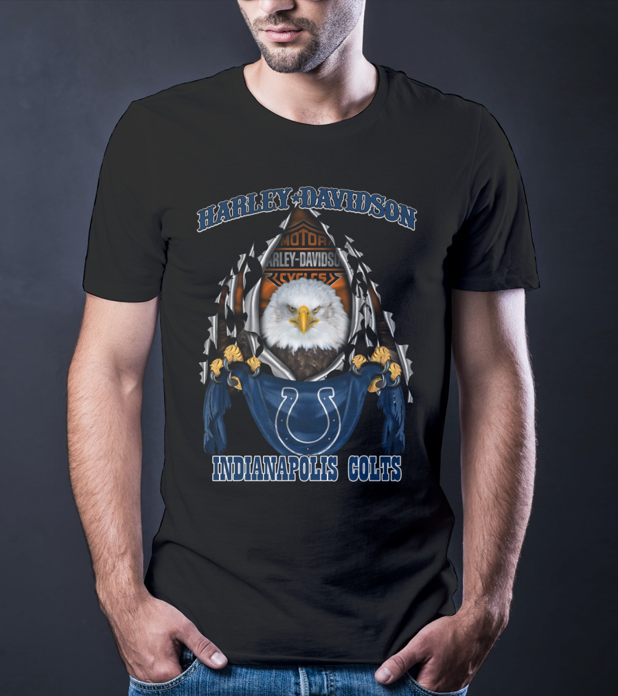 Harley Davidson Motor Indianapolis Colts Eagle T-Shirt