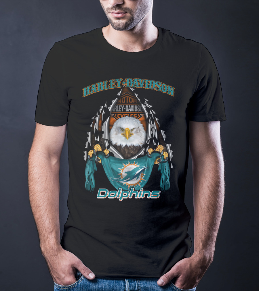 Harley Davidson Motor Cycles Dolphins Miami Nfl 03.31 T-Shirt