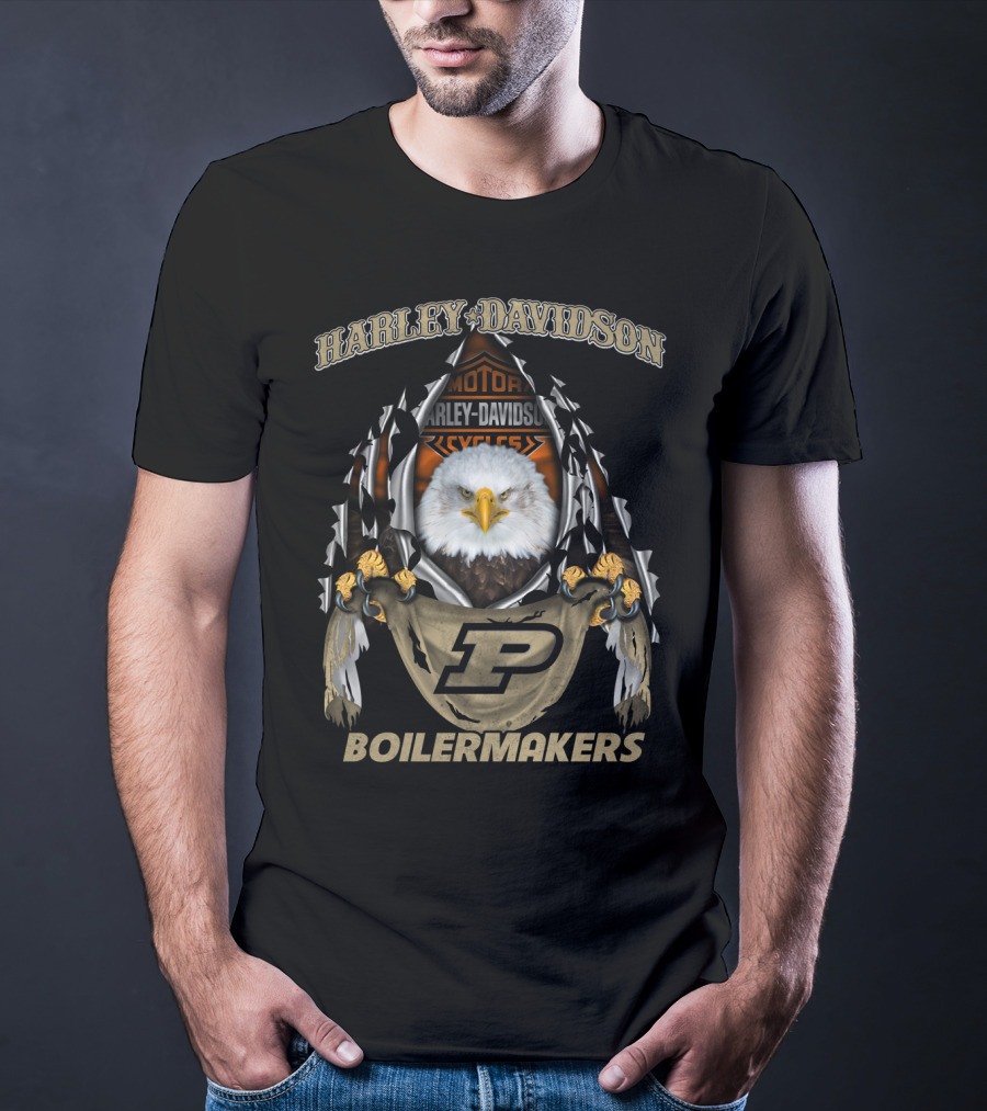 Harley Davidson Boilermakers Purdue P Eagle T-Shirt