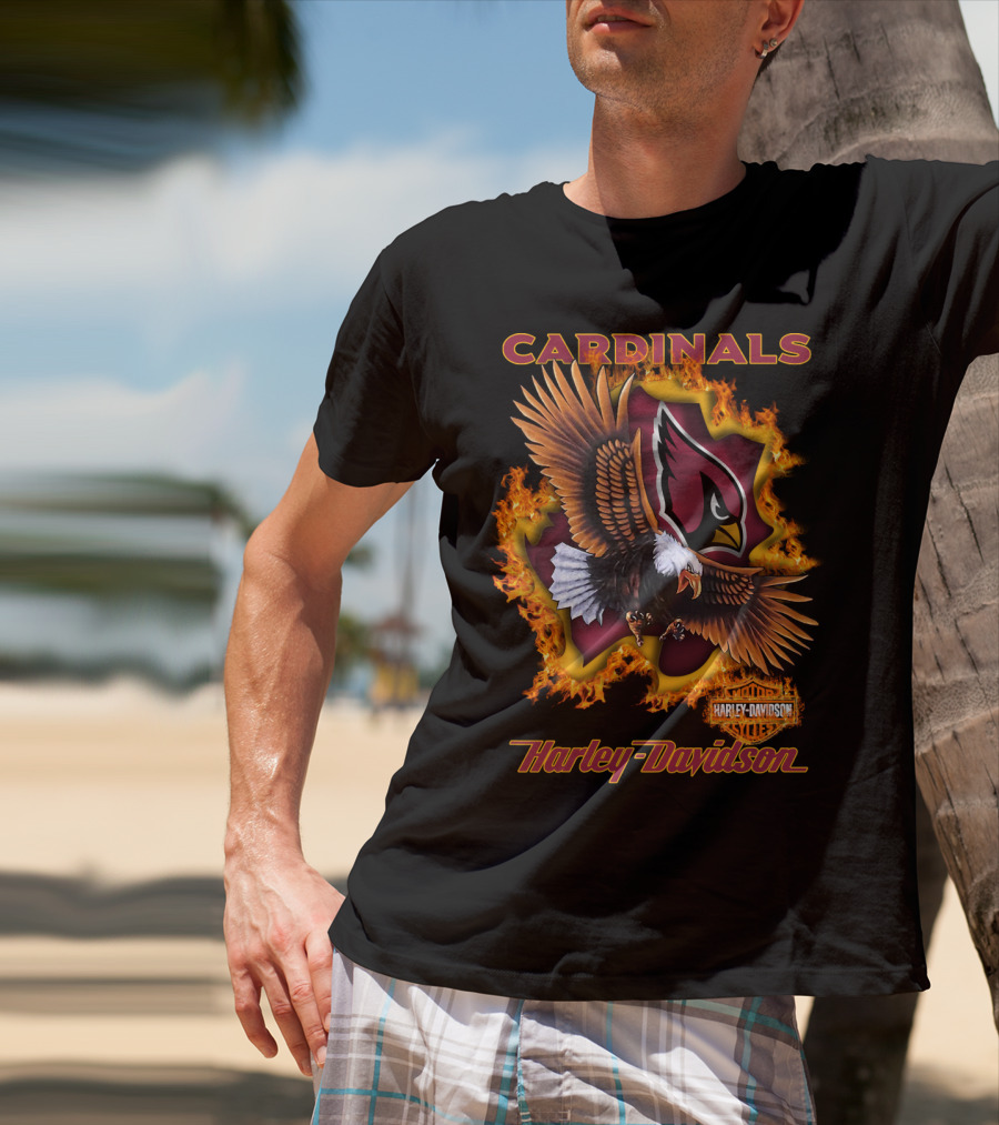 Cardinals Harley Davidson Nfl 84 Arizona Eagles Fire T-Shirt