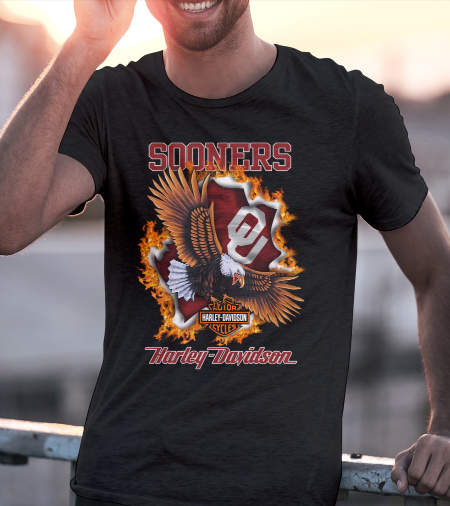 Sooners Harley Davidson Cycles Eagle Oklahoma T-Shirt