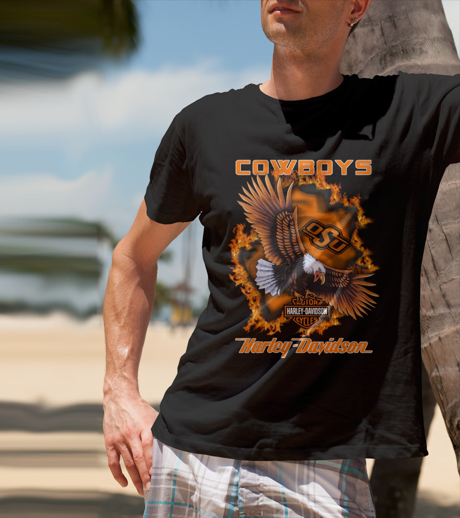 Cowboys Osu Harley Davidson Cycles Ncaa Oklahoma State T-Shirt