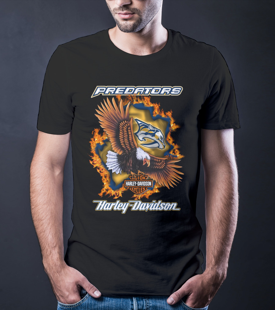 Predators Harley Davidson Nashville Cycles Nhl Eagle T-Shirt