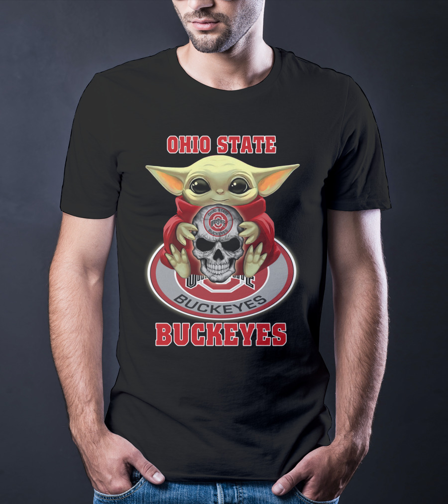 Ohio State Buckeyes Yoda Holding Skull T-Shirt