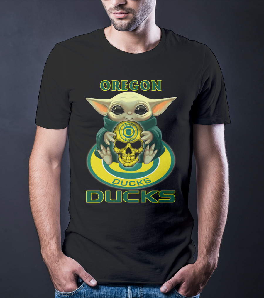 Oregon Ducks Baby Alien Holding Skull T-Shirt