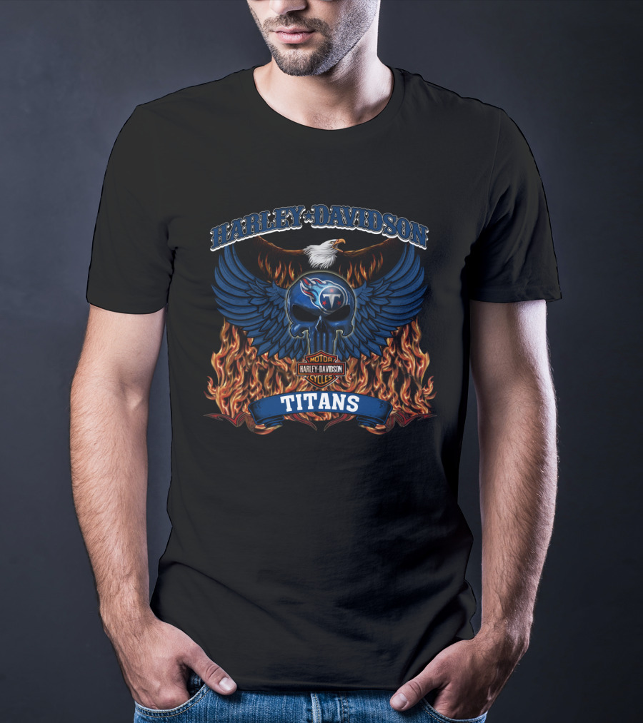 Harley Davidson Motorcycles Tennessee Titans Nfl T-Shirt