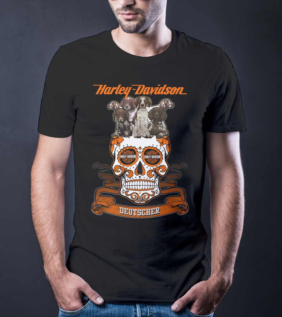Harley Davidson Deutscher Hl Dog German Shorthaired Pointer T-Shirt