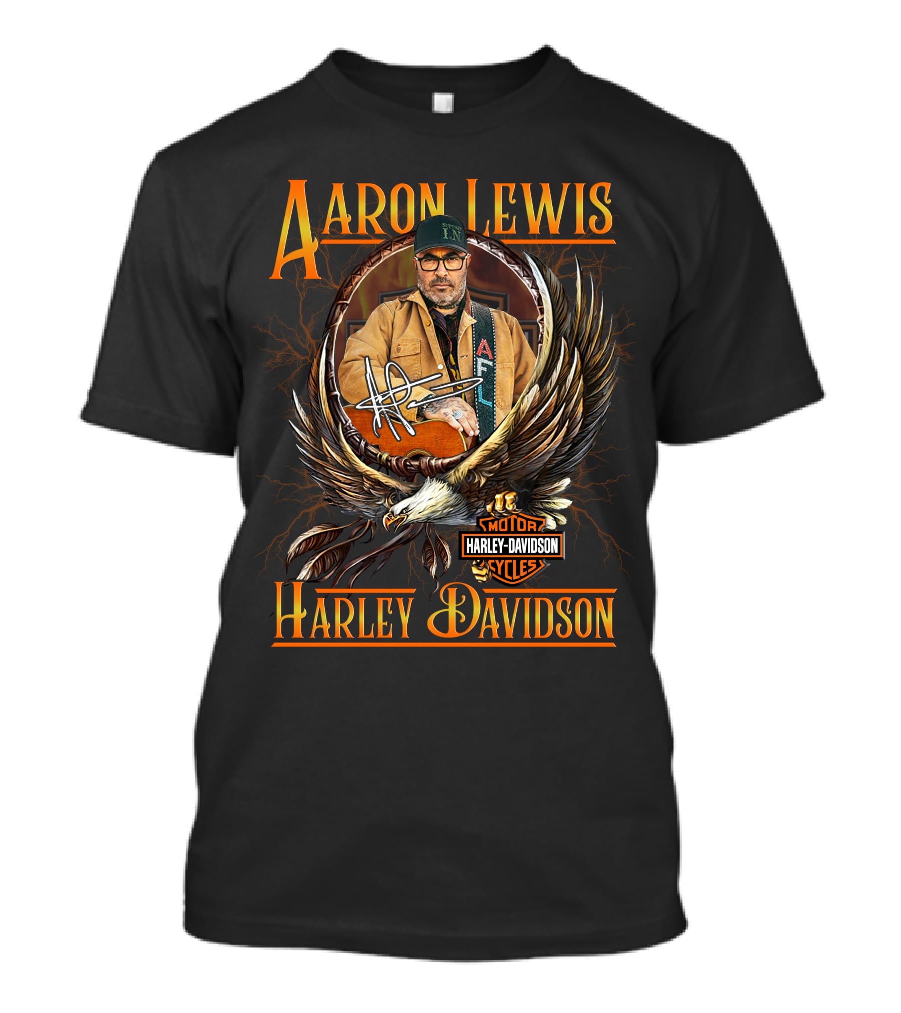 Aaron Lewis Harley Davidson Motor Cycles Hd198 T-Shirt