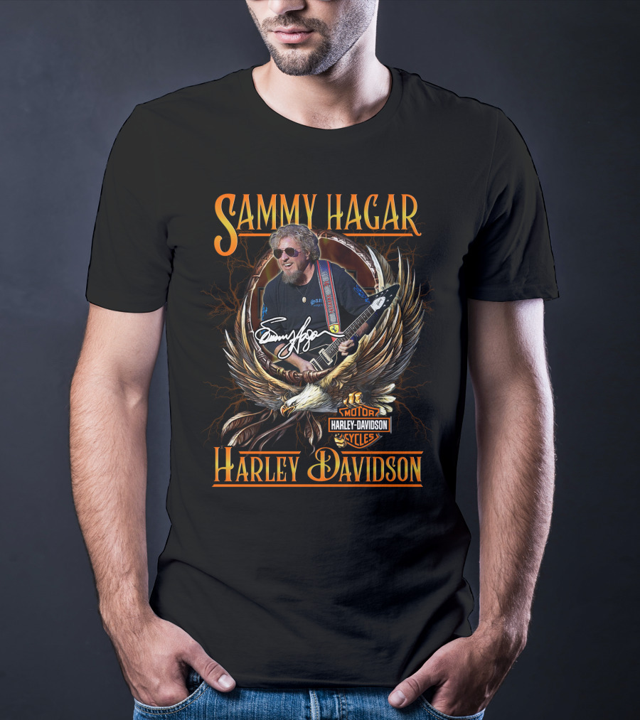 Sammy Hagar Harley Davidson Motor Cycles Eagle Guitar T-Shirt