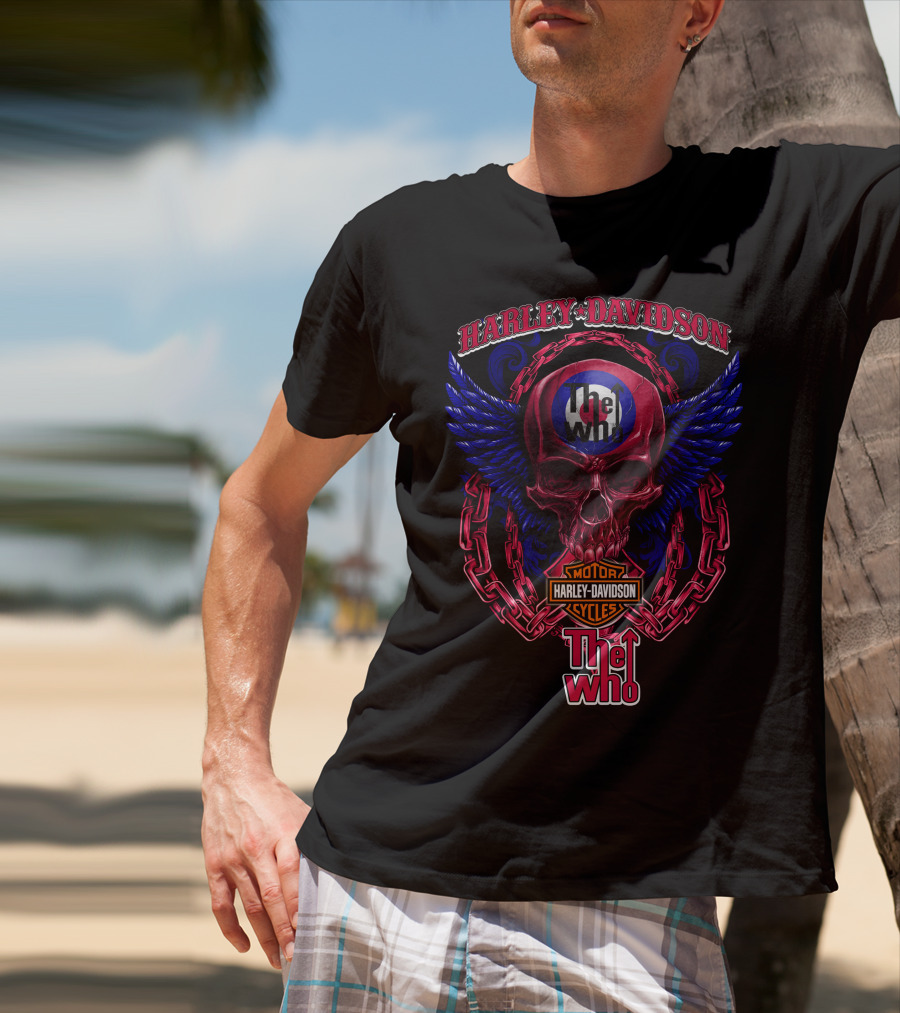 Harley Davidson The Who Skull Wings Chains T-Shirt