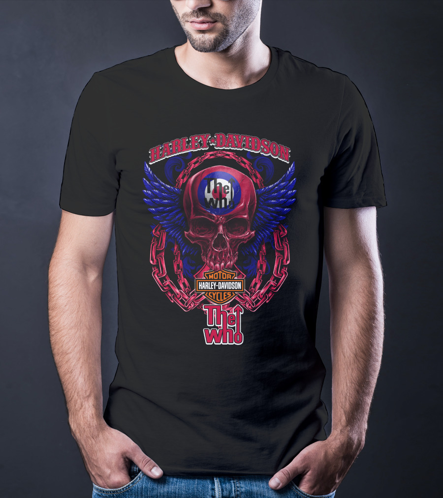 Harley Davidson The Who Skull Wings Chains T-Shirt