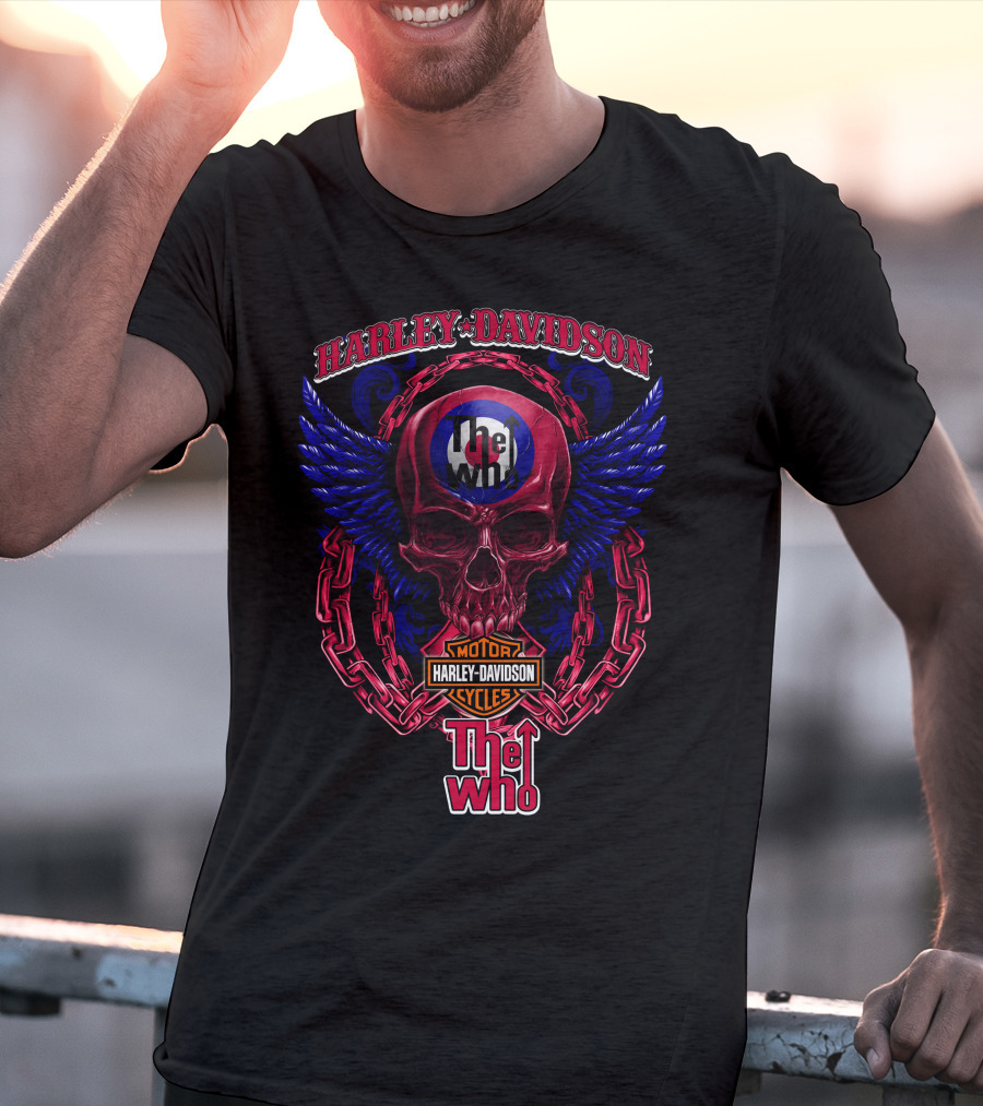Harley Davidson The Who Skull Wings Chains T-Shirt