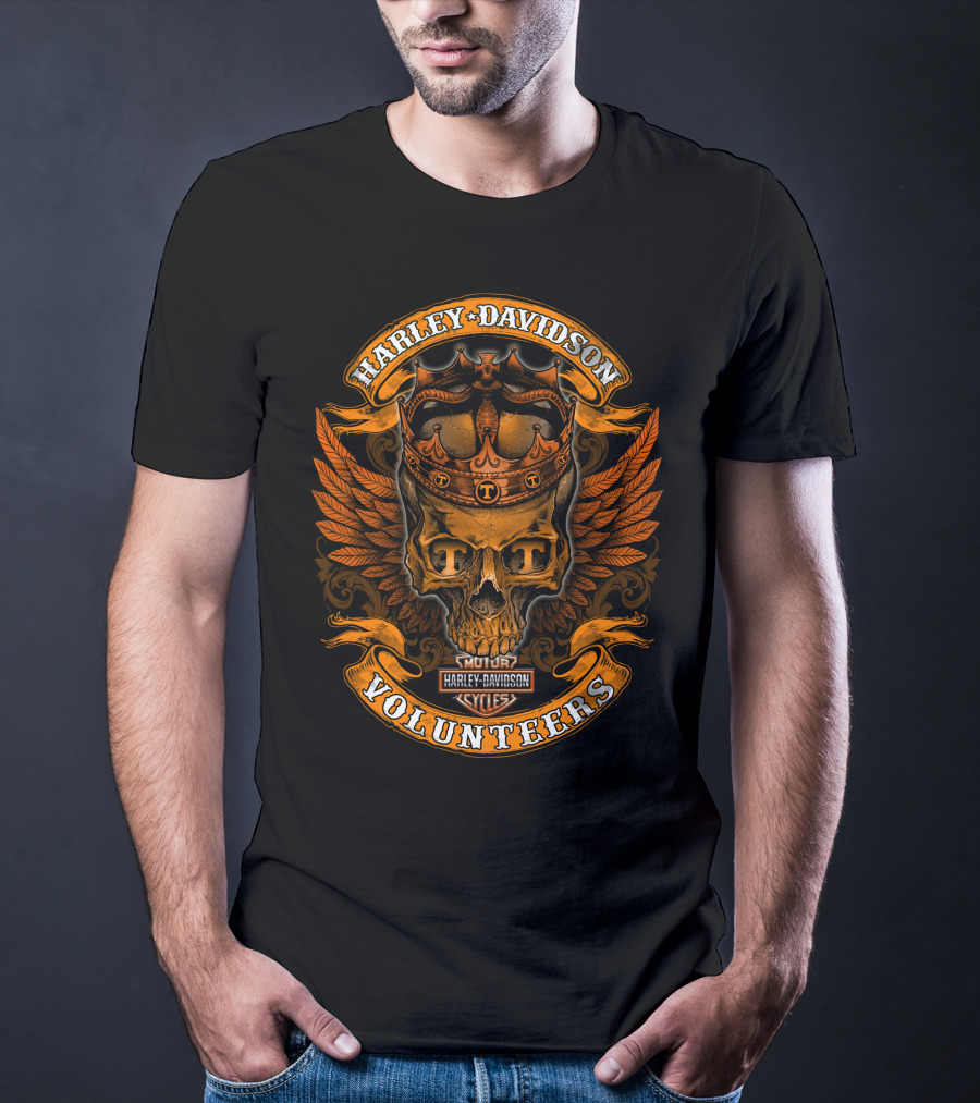 Harley Davidson King Skull Tennessee Volunteers T-Shirt