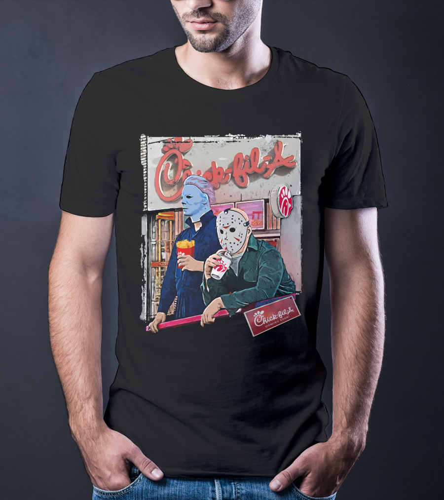 Chick-fil-A Halloween Horror Icons Eating T-Shirt