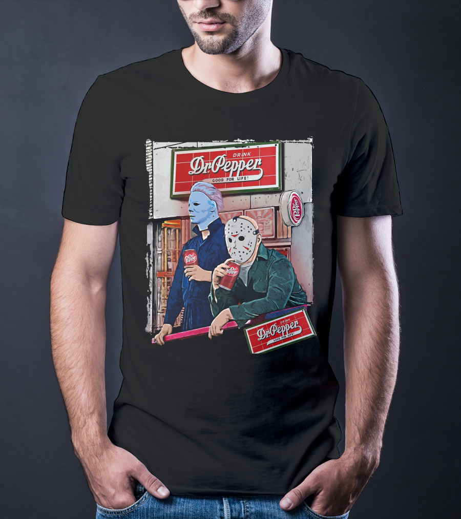 Dr Pepper Halloween Horror Movie Icons T-Shirt