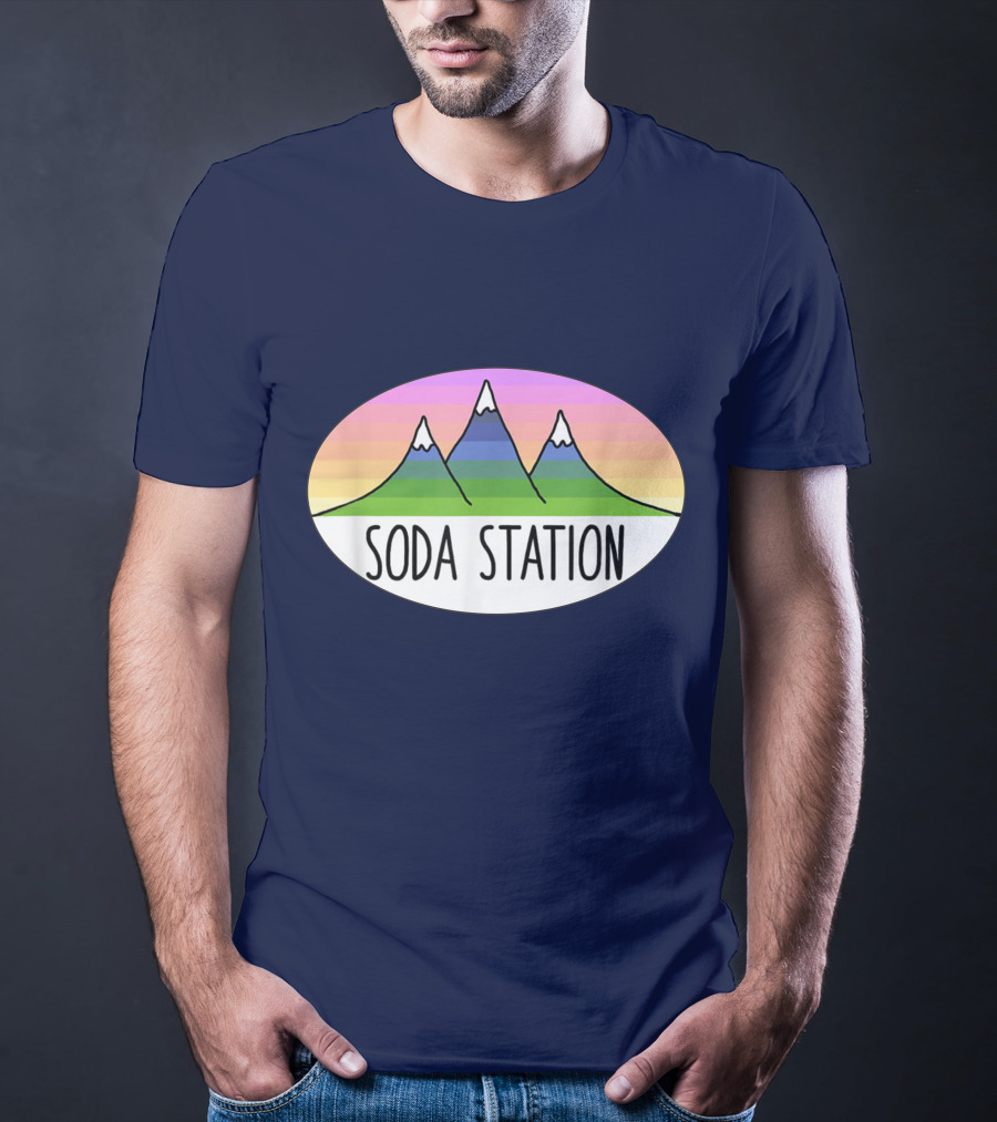 Retro Mountain Stripe Soda Station T-Shirt