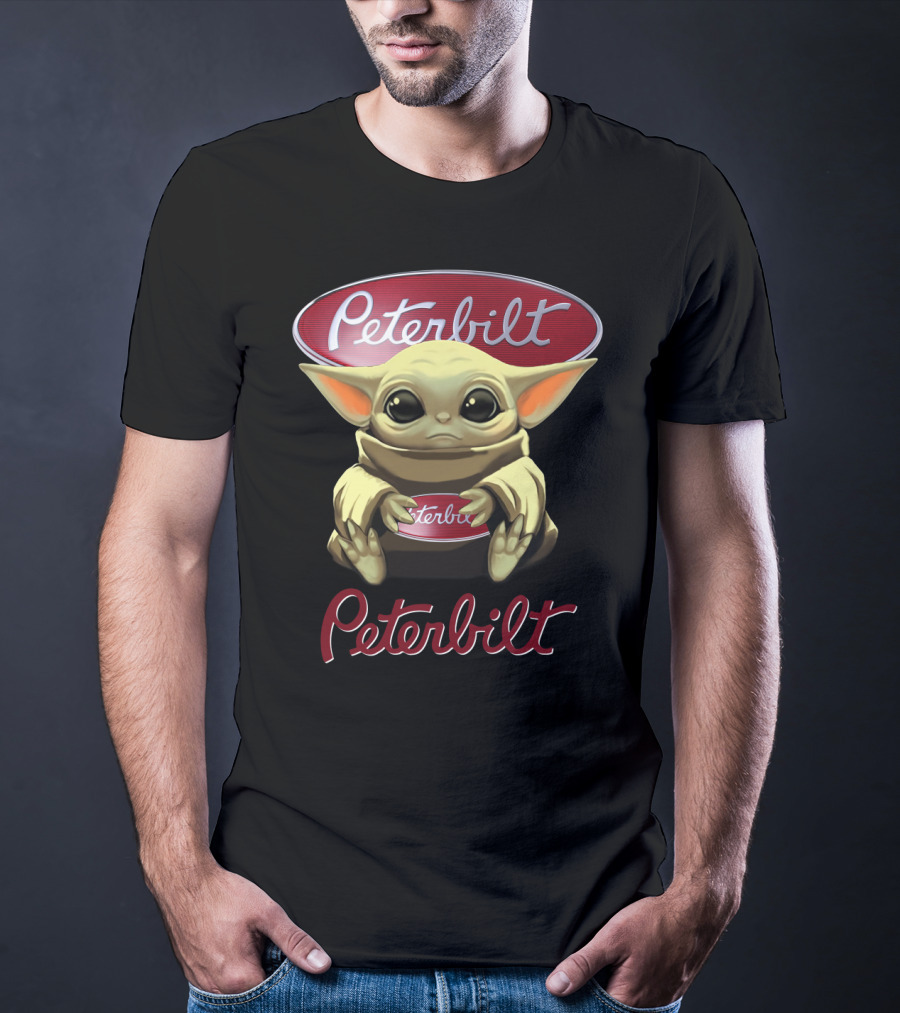Peterbilt Yoda Holding Peterbilt Logo Star Wars Crossover T-Shirt