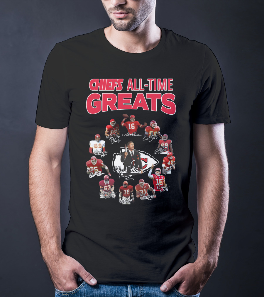 Chiefs All-Time Greats Legends Signatures NFL Stars T-Shirt