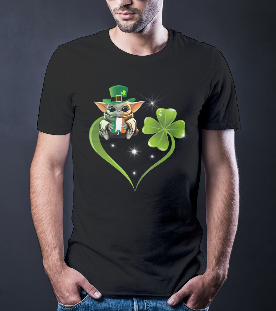 Yoda Shamrock Heart St. Patrick's Day T-Shirt