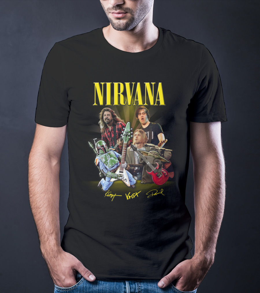 Nirvana Kurt Krist Dave Featuring Star Wars Characters T-Shirt
