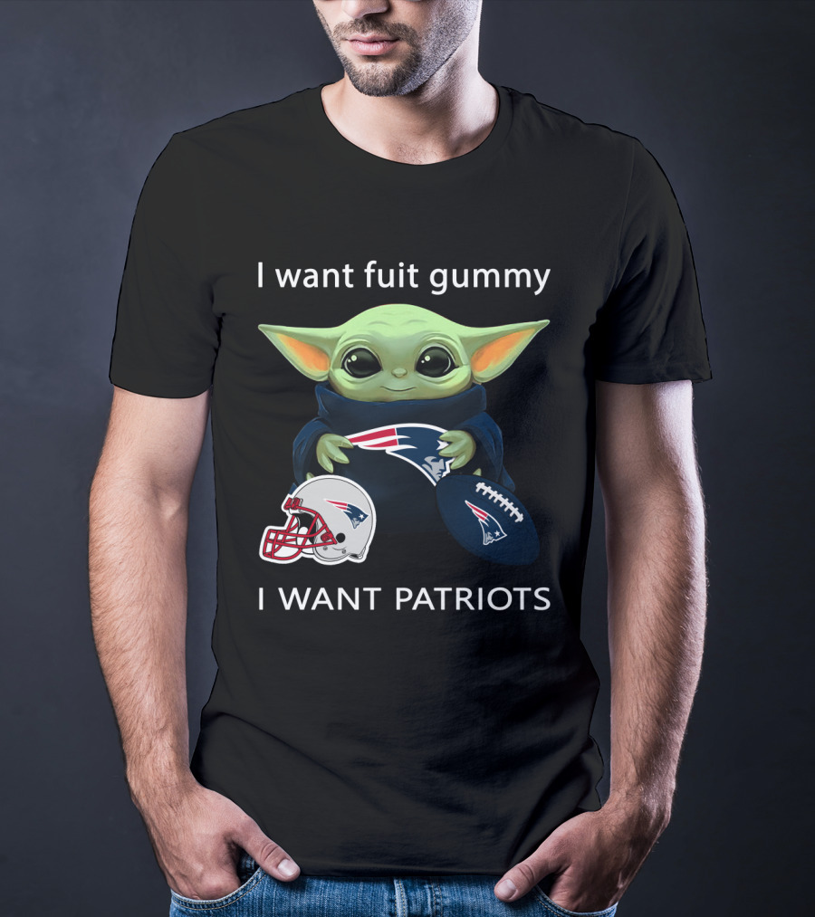 Fuit Gummy Baby Yoda Nfl New England Patriots T-Shirt