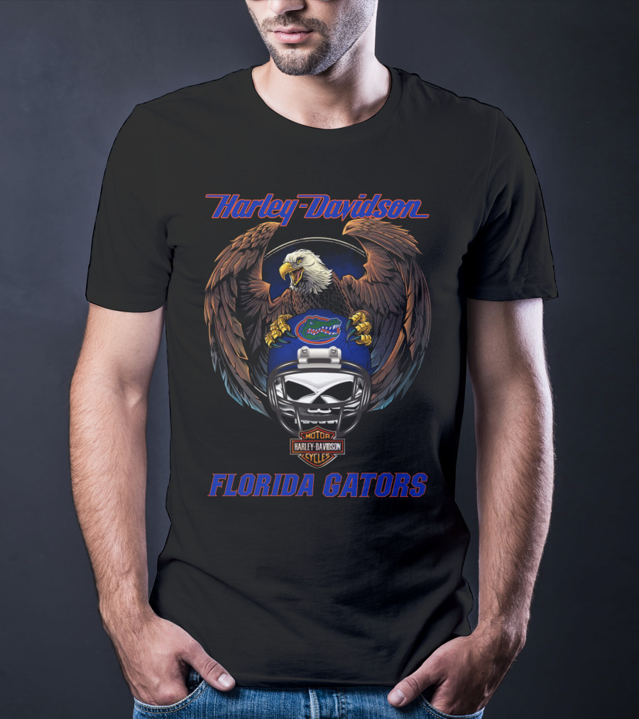 Harley Davidson Florida Gators Eagle Motorcycles T-Shirt