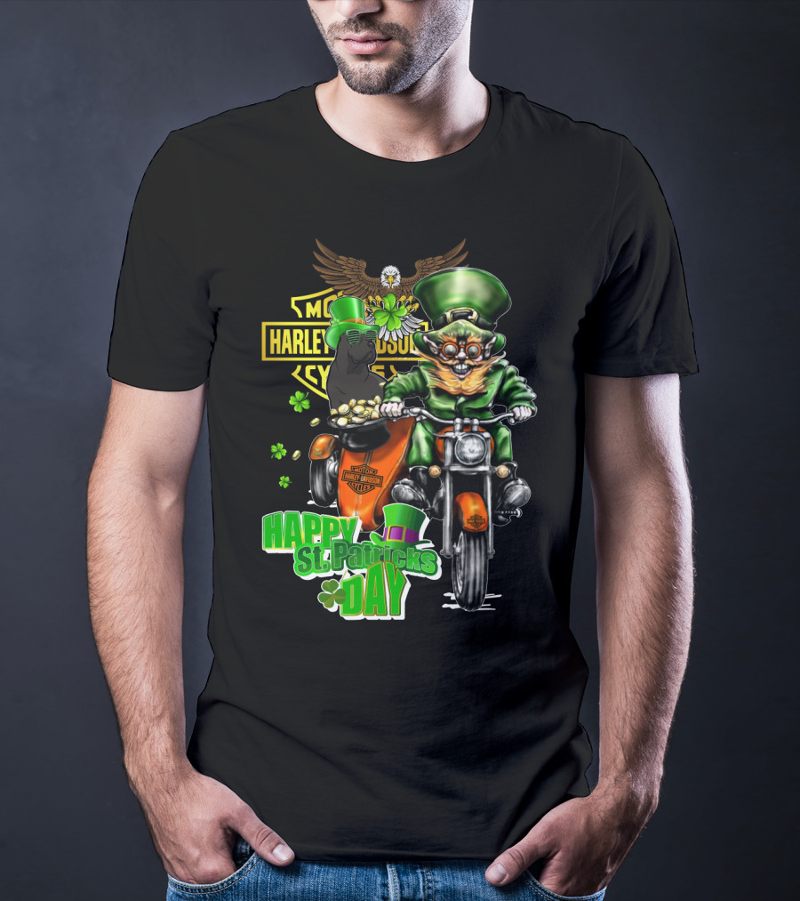 Harley Davidson Motorcycles Happy St. Patricks Day Cane Corso T-Shirt