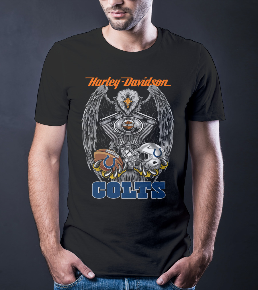 Harley Davidson Colts Football Eagle Engine Helmet T-Shirt