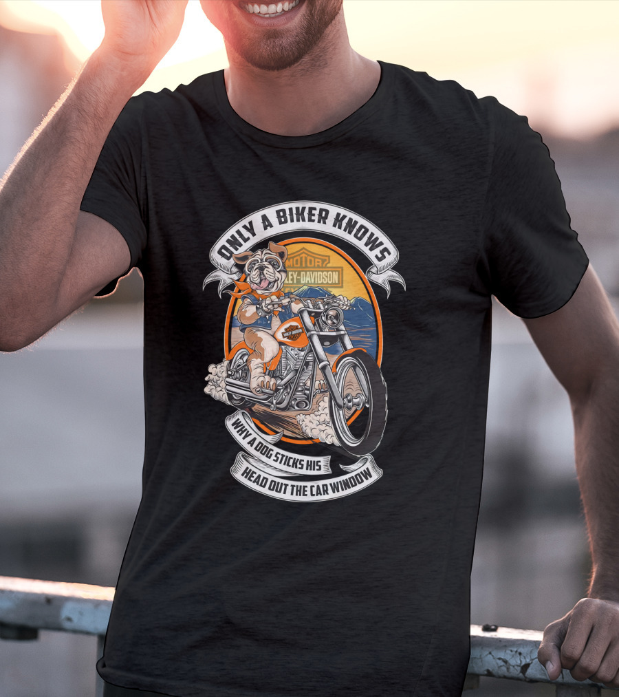 Hta 17 10 Bull Dog Only A Biker Knows Harley Davidson T-Shirt