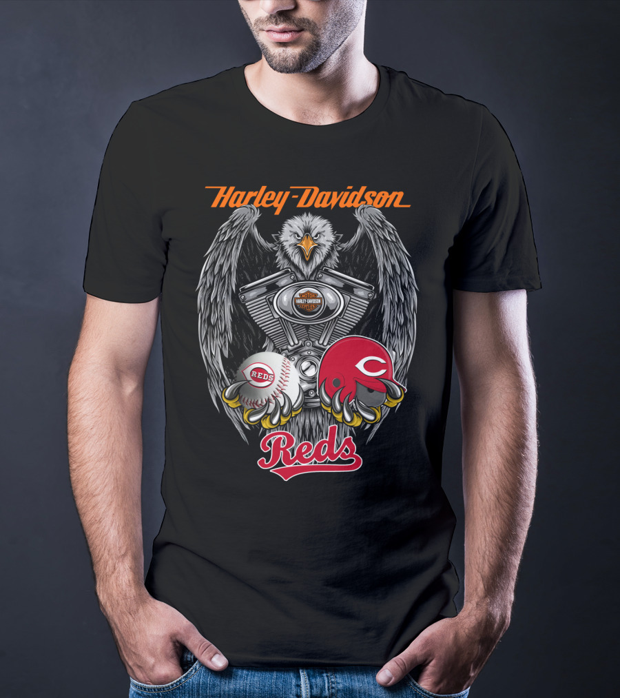 Harley Davidson Reds Mlb Eagle Engine T-Shirt