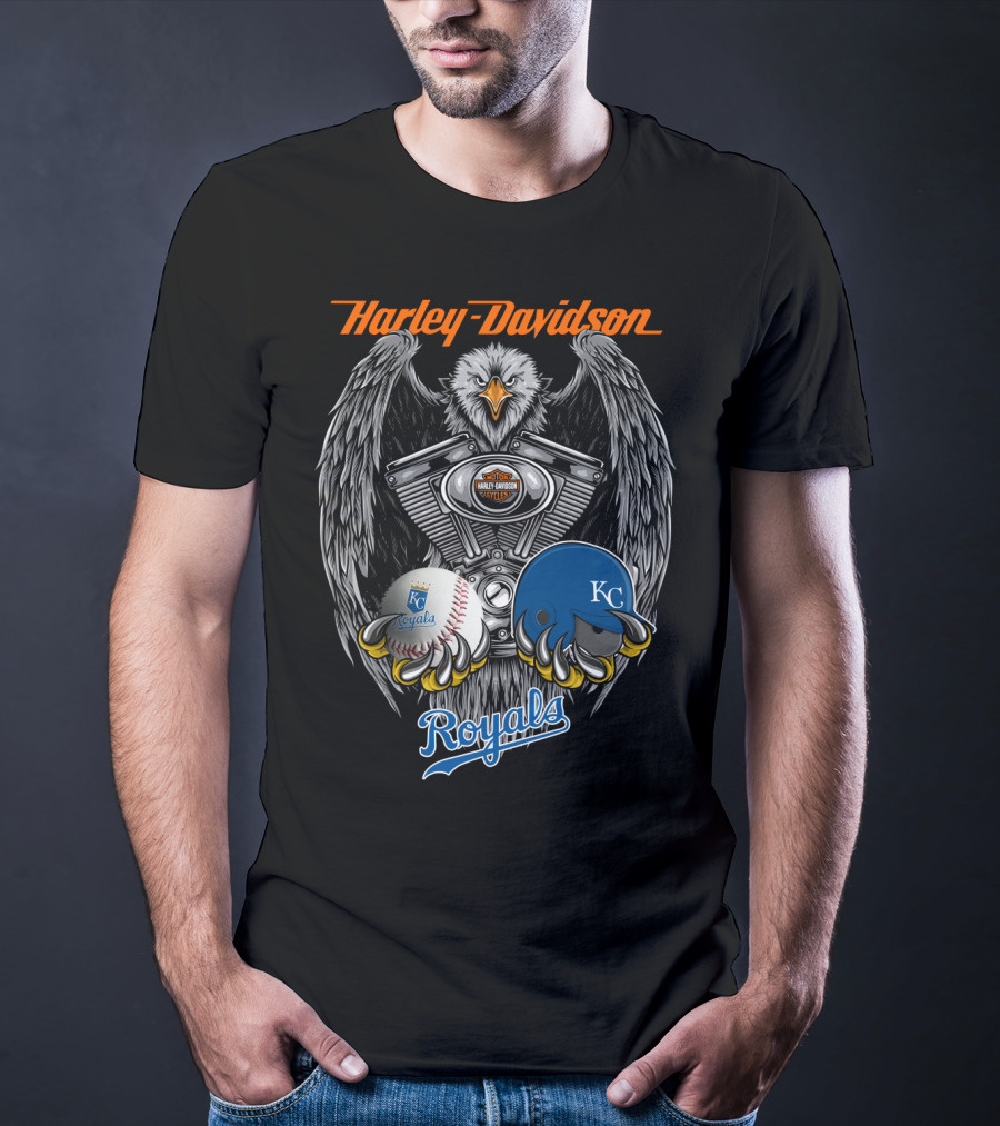 Harley Davidson Kansas City Royals Mlb Collaboration T-Shirt