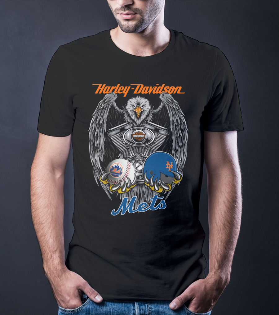 Harley Davidson Mets Eagle Engine Mlb Nym T-Shirt