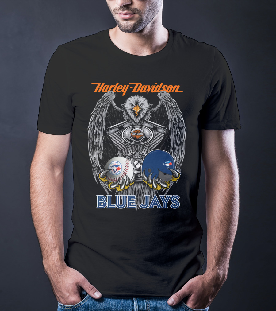 Harley Davidson Blue Jays Mlb Toronto Baseball Eagle T-Shirt