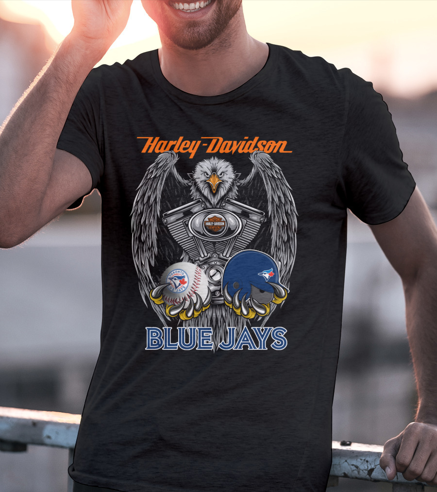 Harley Davidson Blue Jays Mlb Toronto Baseball Eagle T-Shirt