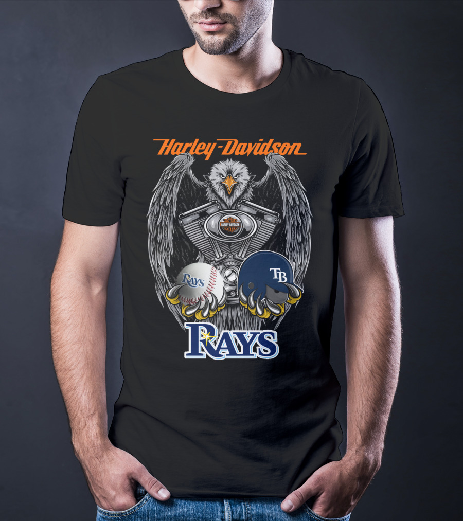 Harley Davidson Eagle Tampa Bay Rays Mlb Collaboration T-Shirt