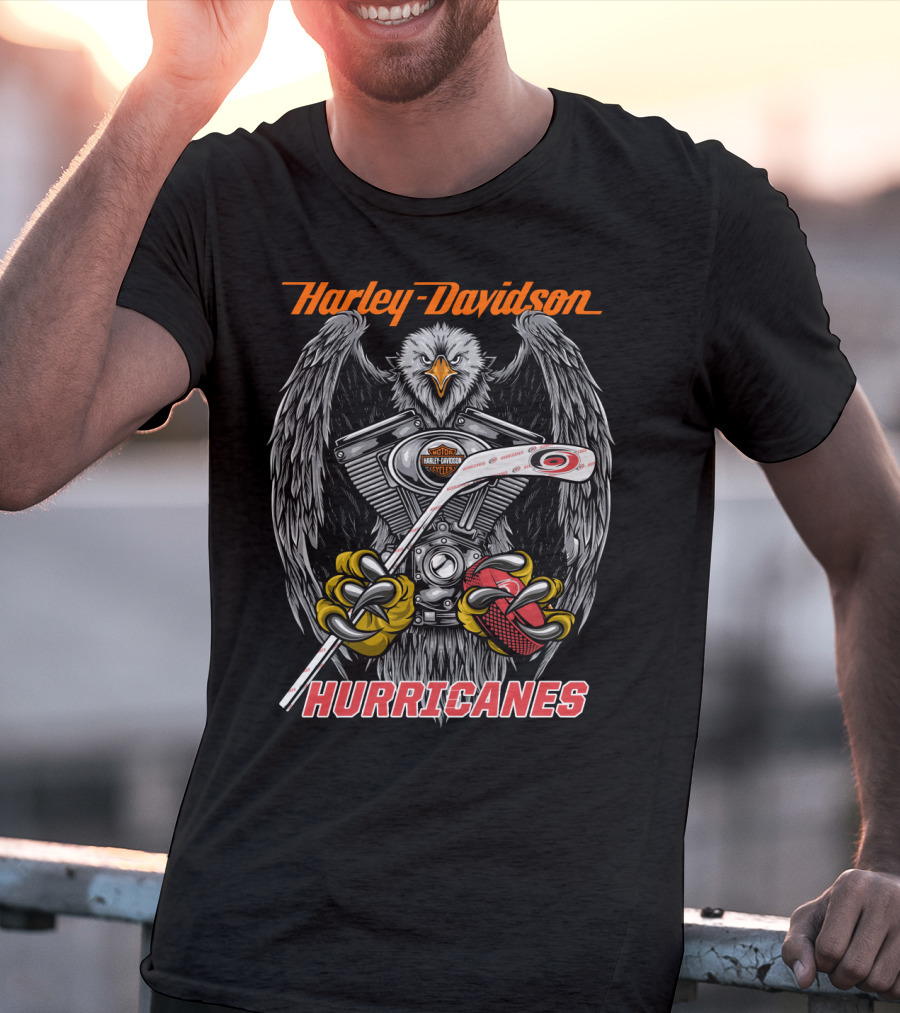 Harley Davidson Hurricanes Nhl Eagle Engine Hockey Stick T-Shirt